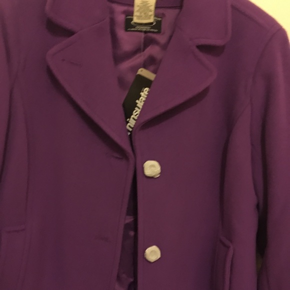 NWT LL Bean Purple Lambswool Coat Size 12 - Picture 6 of 7